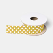 Big Polkadotted Design Gold Satijnen Lint (Spoel)