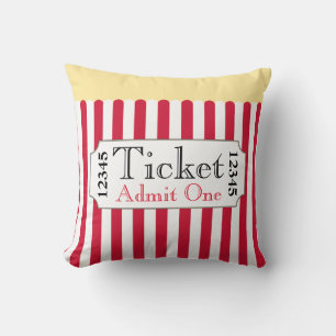 Big Popcorn Movie Ticket Cinema Pillow Kussen