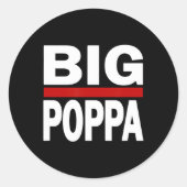 Big Poppa Hip Hop Dad Dag Ronde Sticker (Voorkant)