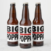 Big Poppa Hip Hop Pap Fathers Day Gift Bier Etiket (Flessen)