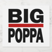Big Poppa Hip Hop Pap Fathers Day Gift Bier Etiket (Enkel label)