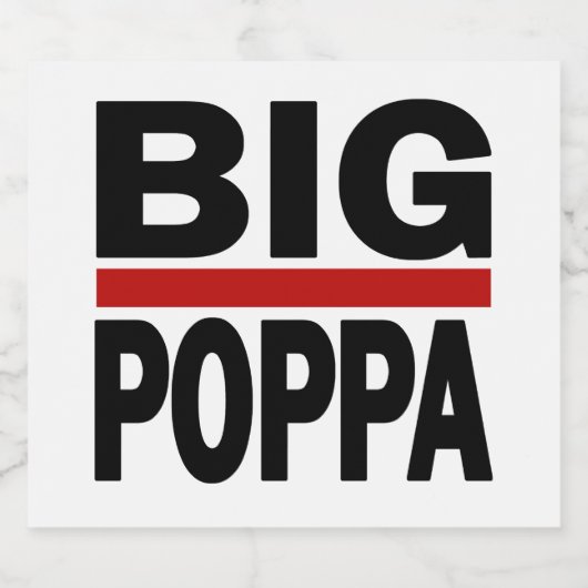 Big Poppa Hip Hop Pap Fathers Day Gift Bier Etiket (Enkel label)