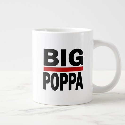 Big Poppa Hip Hop Pap Fathers Day Gift Grote Koffiekop (Rechts)