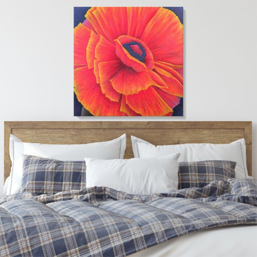 Big Poppy 2003 Canvas Afdruk (Insitu (Slaapkamer))