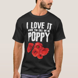 Big Poppy Flowers Floral Designer T-shirt