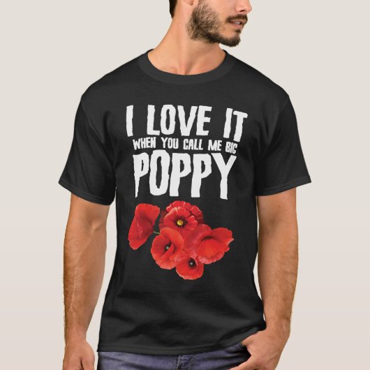 Big Poppy Flowers Floral Designer T-shirt (Voorkant)