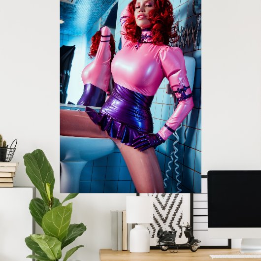 BIG-POSTER - pINK & BLUE LATEX - Bianca Beauchamp Poster (Thuiskantoor)