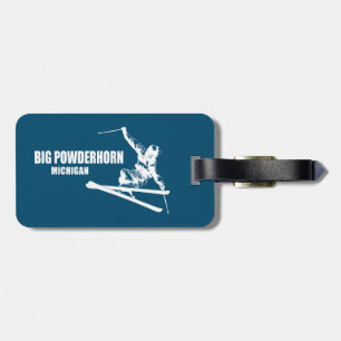 Big Powderhorn Mountain Michigan Skier Bagagelabel