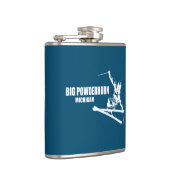 Big Powderhorn Mountain Michigan Skier Heupfles (Rechts)