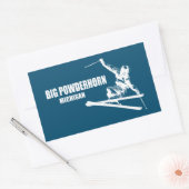 Big Powderhorn Mountain Michigan Skier Rechthoekige Sticker (Envelop)