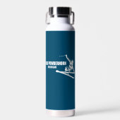 Big Powderhorn Mountain Michigan Skier Waterfles (Voorkant)