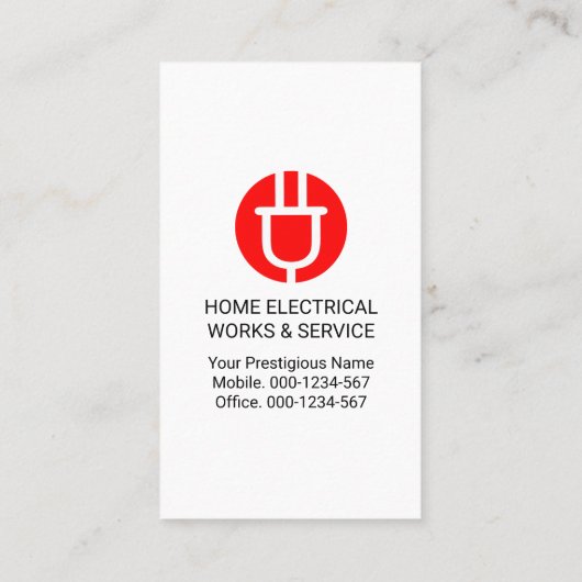 Big Power Plug elektrische lading Visitekaartje (Achterkant)