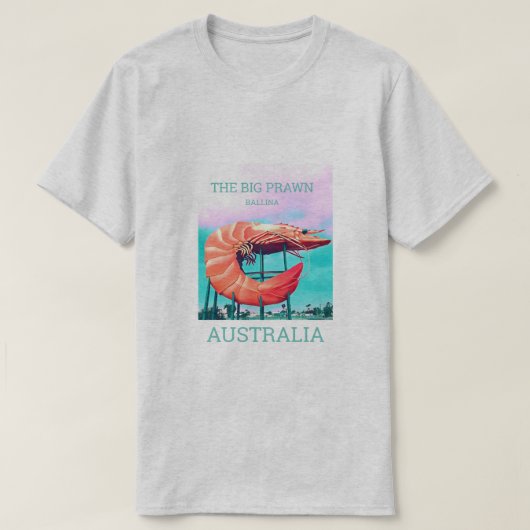 Big Prawn grappig Australisch reispictogram T-shirt (Design voorkant)