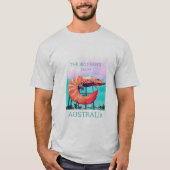 Big Prawn grappig Australisch reispictogram T-shirt (Voorkant)