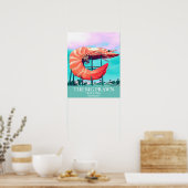 Big Prawn reispictogram Ballina Australia Poster (Keuken)