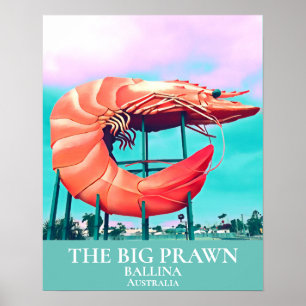 Big Prawn reispictogram Ballina Australia Poster