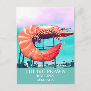 Big Prawn Travel Icon Australië Briefkaart