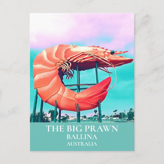 Big Prawn Travel Icon Australië Briefkaart (Voorkant)
