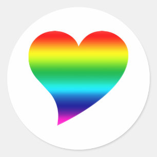 Big pride regenbooglgbetq kleuren Heart, Love, whi Ronde Sticker