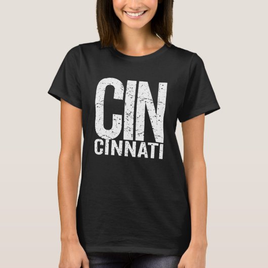 Big Print Cincinnati Ohio Cinci Proud Cincinnati T-shirt (Voorkant)