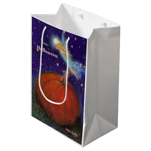 Big Pumpkin Fairy Custom Halloween Medium Cadeauzakje (Voorkant Gekanteld)