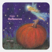 Big Pumpkin Fairy Custom Halloween Vierkante Sticker (Voorkant)