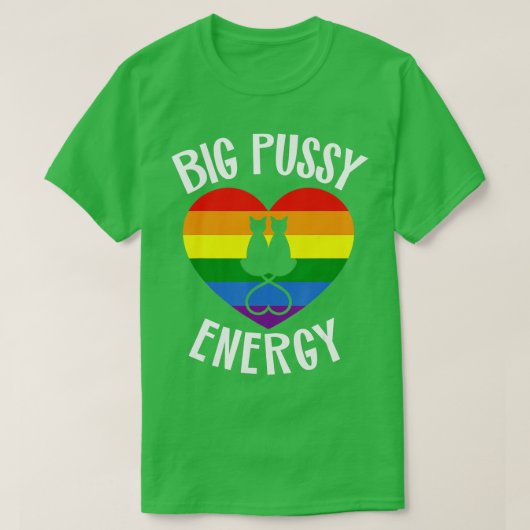 Big Pussy Energy Lesbian Gay Pride Stuff Cat Rainb T-shirt (Design voorkant)