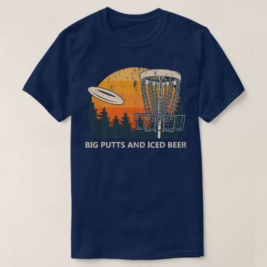 Big Putts en Iced Beer Disk Golf Drink Golfer T-shirt (Design voorkant)