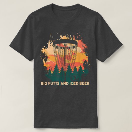 Big Putts en Iced Beer Disk Golf Drink Golfer T-shirt (Design voorkant)