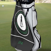 Big Putts Funny Lady Golfer Modern Black Green Golfhanddoek