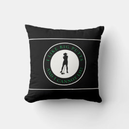 Big Putts Funny Lady Golfer Modern Black Green Kussen