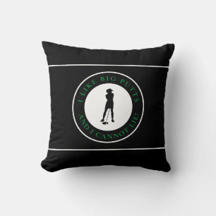 Big Putts Funny Lady Golfer Modern Black Green Kussen