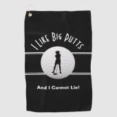 Big Putts Golfer Sports Humor voor haar Black Cute Golfhanddoek (Voorkant)