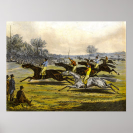 Big Race  Horse Racing Event 1800's Poster
