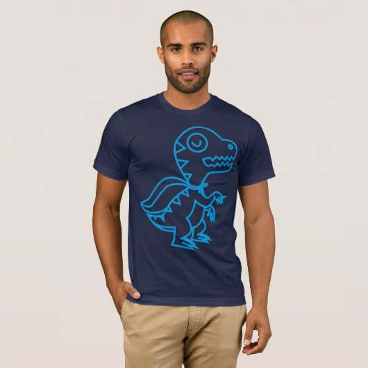 Big Rainbow Rex Blue T-shirt (Voorkant volledig)