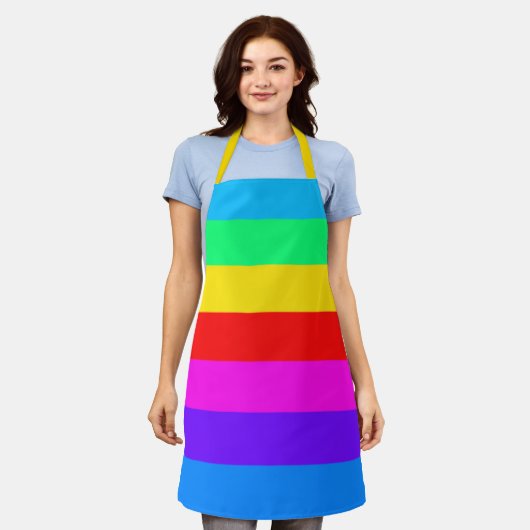 Big Rainbow Stripe Schort (Gedragen)