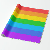 Big Rainbow Stripes Wrapping Paper Cadeaupapier (Uitgerold)