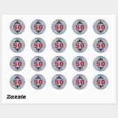 Big Red 50th - Verjaardagsfeestje Sticker (Vel)