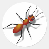 Big Red Ant Ronde Sticker (Voorkant)
