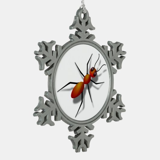 Big Red Ant Tin Sneeuwvlok Ornament (Links)
