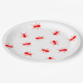 Big Red Ants Funny Picnic Novelty Paper-Borden Papieren Bordje