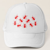 Big Red Ants Swarm Funny Dames Trucker Pet (Voorkant)