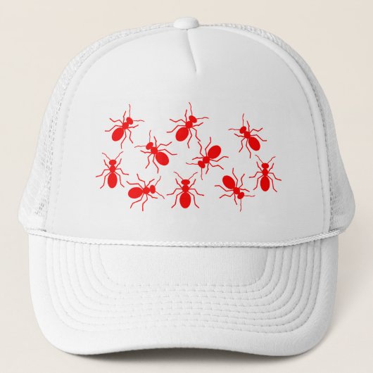 Big Red Ants Swarm Funny Dames Trucker Pet (Voorkant)