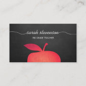 Big Red Apple Chalkboard schoolleraar Visitekaartje (Voorkant)