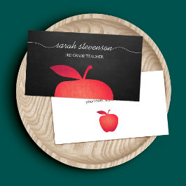 Big Red Apple Chalkboard schoolleraar Visitekaartje