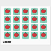 Big Red Apple Dank je Vierkante Sticker (Vel)