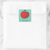 Big Red Apple Dank je Vierkante Sticker (Tas)