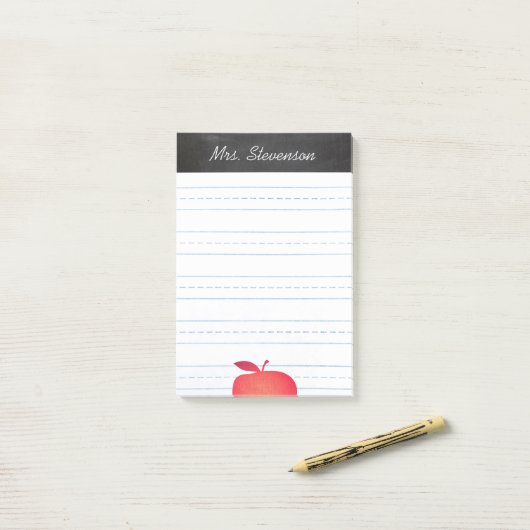 Big Red Apple Grade School docent gelinkt Post-it® Notes (Op bureau)