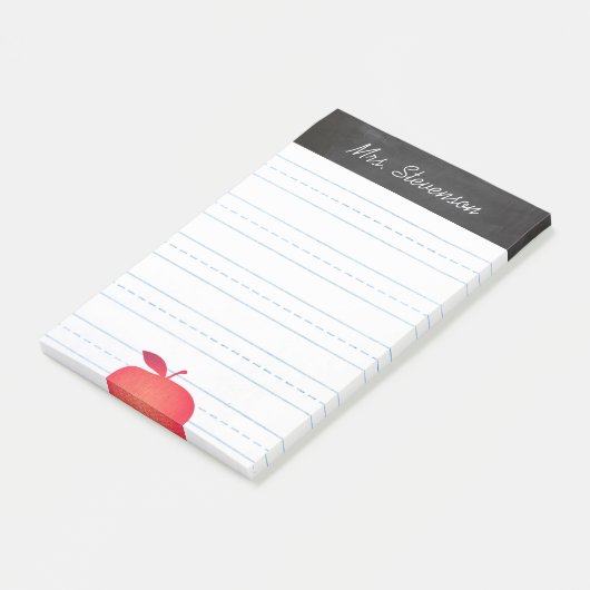 Big Red Apple Grade School docent gelinkt Post-it® Notes (Schuin)