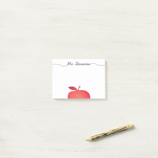 Big Red Apple Grade School Teacher's Post-it® Notes (Op bureau)